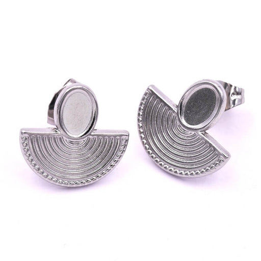 Kaufen Sie Perlen in Deutschland Ethnische Ohrstecker aus Stahl für 6x4mm Cabochon (2)