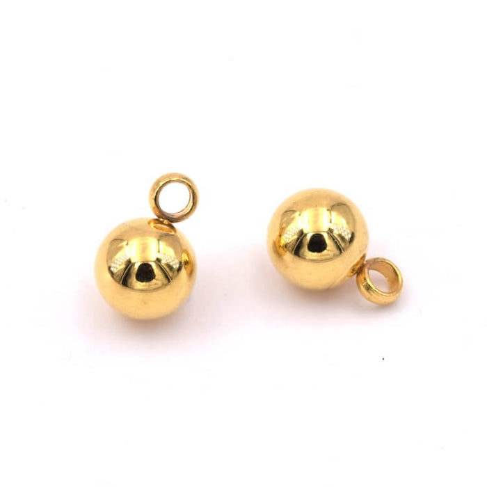 Kugelanhänger aus goldenem Edelstahl 6 mm – Loch 1.5 mm (2)