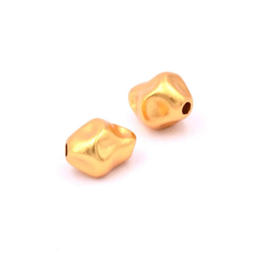 Gebeulte Perle, goldene Messingqualität 6 x 7 mm – Loch: 1 mm (2)