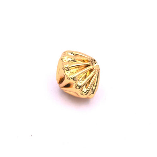Kaufen Sie Perlen in Deutschland Doppelkegelperlen gestreift, goldenes Messing, 8,5 x 7 mm, Loch: 1,2 mm (1)
