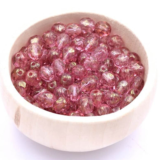 Kaufen Sie Perlen in Deutschland Firepolish Facettierte Perle Transparent Topaz Pink 6mm (50)