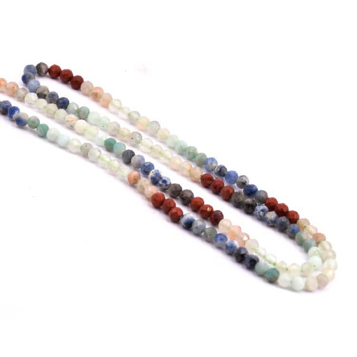 Kaufen Sie Perlen in Deutschland Runde facettierte Edelsteinperlenmischung Nr. 7 – 3 mm (1 Strang – 38 cm)