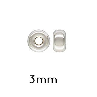 Rondelle Perle Terling Silber Heishi 3mm - Loch: 1,1mm (10)