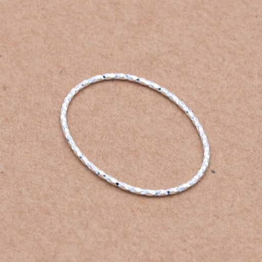 Kaufen Sie Perlen in Deutschland Ovaler Verbindungsring - Sterlingsilber gerippt - 23x17mm - Dicke 1mm (1)