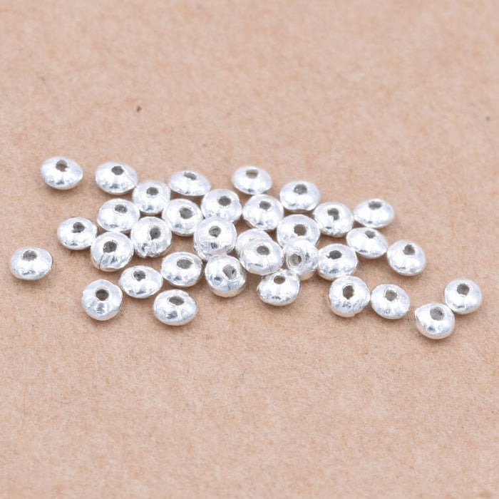 Heishi-Rondelle-Perle aus Sterlingsilber 925 2 x 1,5 mm – Loch: 0,5 mm (20)