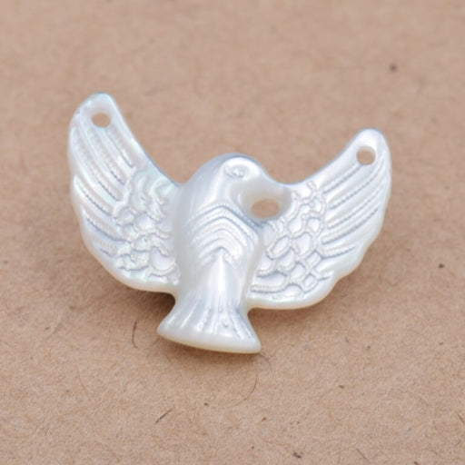 Kaufen Sie Perlen in Deutschland Adler-Kondor-Vogel-Anhänger, geschnitzte Muschel – 14,5 x 18 mm – Loch: 0,8 mm (1)