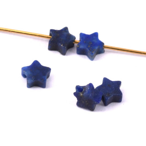 Kaufen Sie Perlen in Deutschland Lapislazuli-Sternperle 4x2mm - Loch: 0,8mm (5)