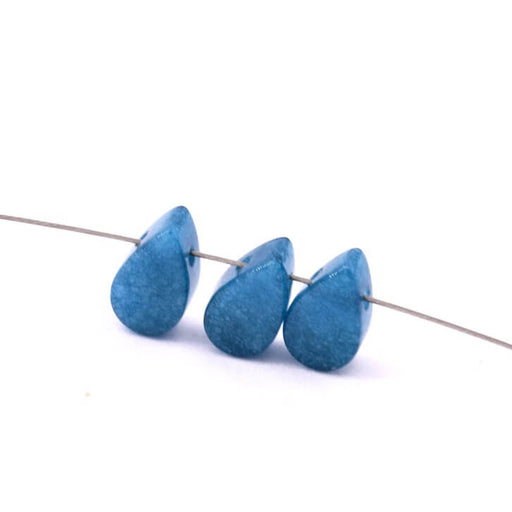 Kaufen Sie Perlen in Deutschland Tropfenperlenanhänger Blau getönte Jade 10x5 .5x4mm (3)