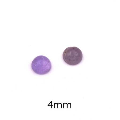 Kaufen Sie Perlen in Deutschland Runder Cabochon aus natürlichem Amethyst 4 mm (2)