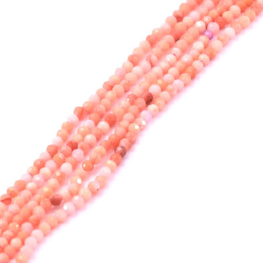 Rosa Aventurin facettierte runde Perle 2 mm – 2,5 mm (1 Strang – 40 cm)