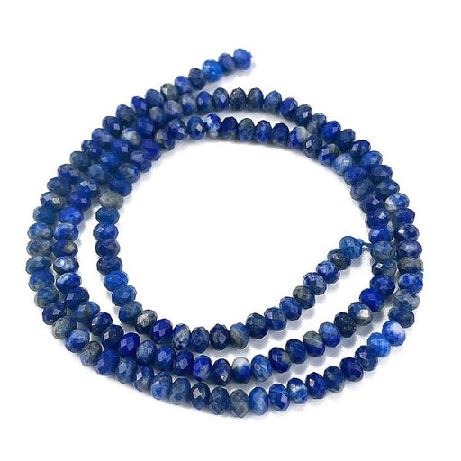 Lapislazuli facettierte Rondelle-Perle 3,5–4 x 2,5–3 mm (1 Strang – 38 cm)