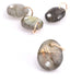 Ovaler Labradorit-Anhänger mit Zirkon und goldgefülltem gestreiftem Ring - 12x10mm (1)