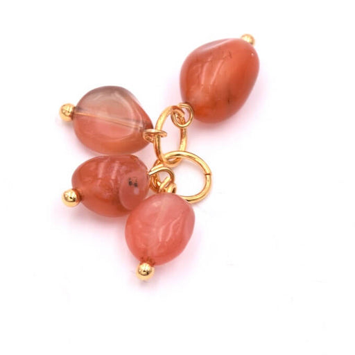Kaufen Sie Perlen in Deutschland Nugget Perlen Charms Orange Achat 5–10 mm – fein vergoldeter Ohrstecker (4)