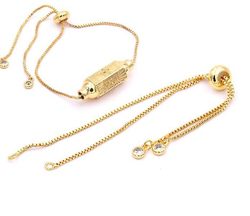 Kaufen Sie Perlen in Deutschland Verstellbare quadratische Kette für Armband - hochwertig vergoldet 12cm x2 (1)