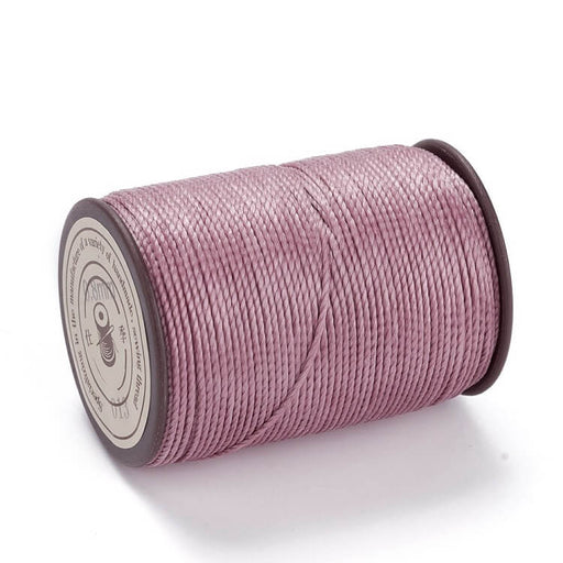 Kaufen Sie Perlen in Deutschland Kordel aus gewachstem Polyester gedreht lila rosa 0.8mm -50 m (1)