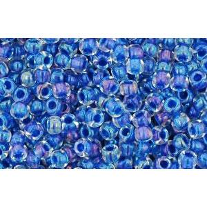 cc189 - Toho rocailles perlen 11/0 luster crystal/caribbean blue lined (10g)