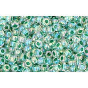 cc699 - Toho rocailles perlen 11/0 rainbow crystal/ shamrock lined (10g)