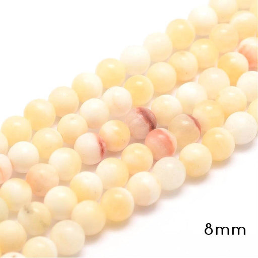 Kaufen Sie Perlen in Deutschland Natürlicher Honig Gelb Runder Jade Bead Strang, 8mm, Bohrung: 1mm; ca. 48 Perlen (1 Strang)