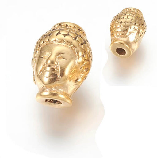 Kaufen Sie Perlen in Deutschland Perlen Bouddha Edelstahl GOLD 13mm (1) loch 3mm