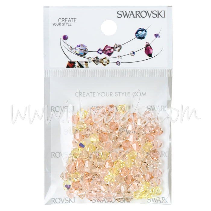 5332 Swarovski xilion doppelkegel silky dream mix 4mm (100)