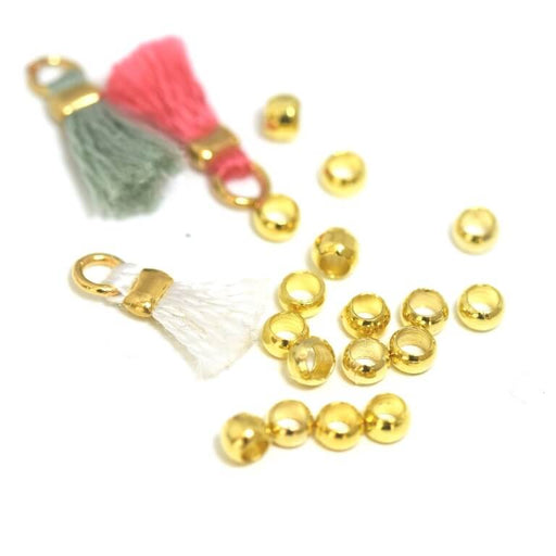 2,4mm Kettenverbinder Quetsch Gold 50stk, Quetschperlen, Zubehör, Schmuck